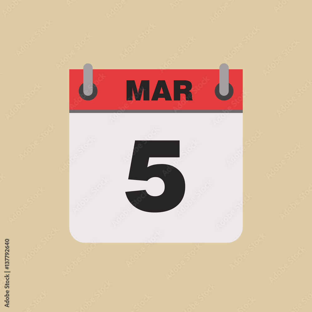 calendar flipping date time day month March simple flat vector illustration application app logo icon calendar flipping date time day month March simple flat vector illustration application app logo icon