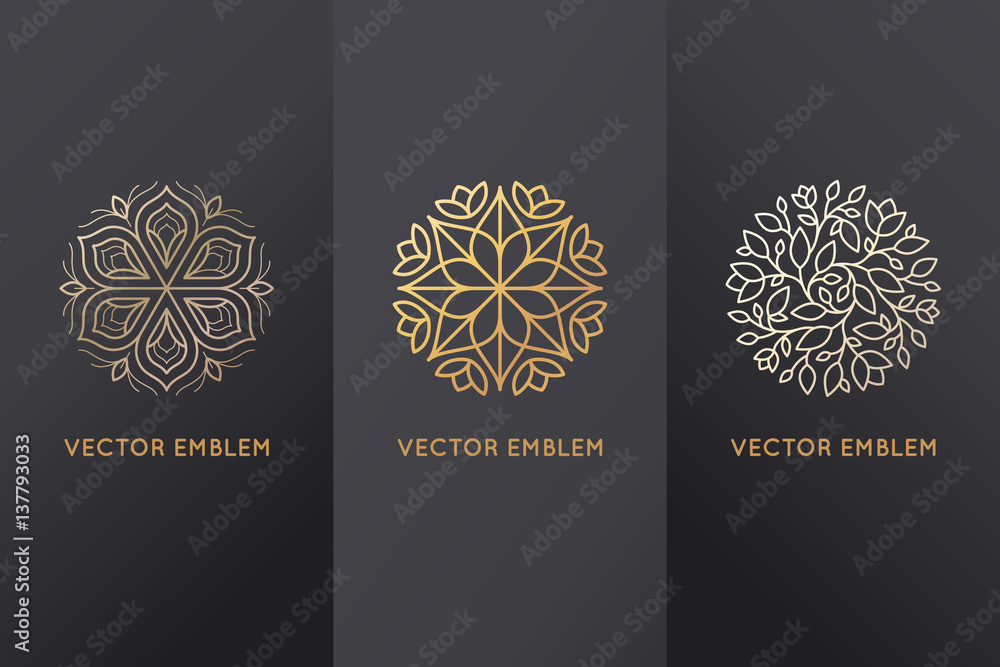 Vector set of design elements and logo templates Stock Vector | Adobe Stock