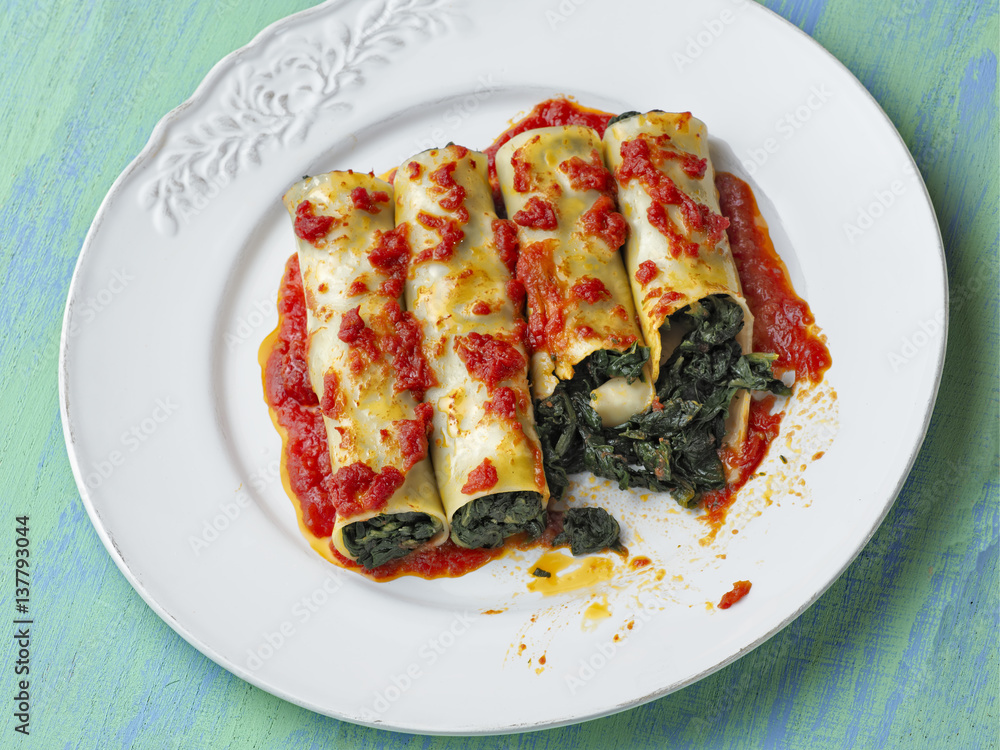 rustic italian vegetarian spinach cannelloni pasta rustic italian vegetarian spinach cannelloni pasta