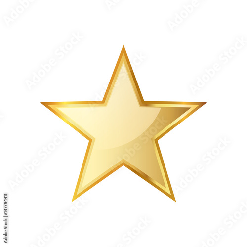 Golden star icon. Vector illustration.