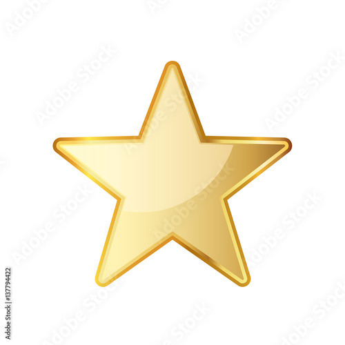 Golden star icon. Vector illustration.