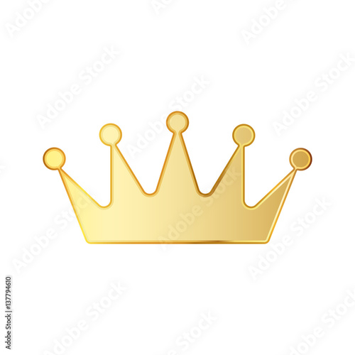 Golden crown icon. Vector illustration.