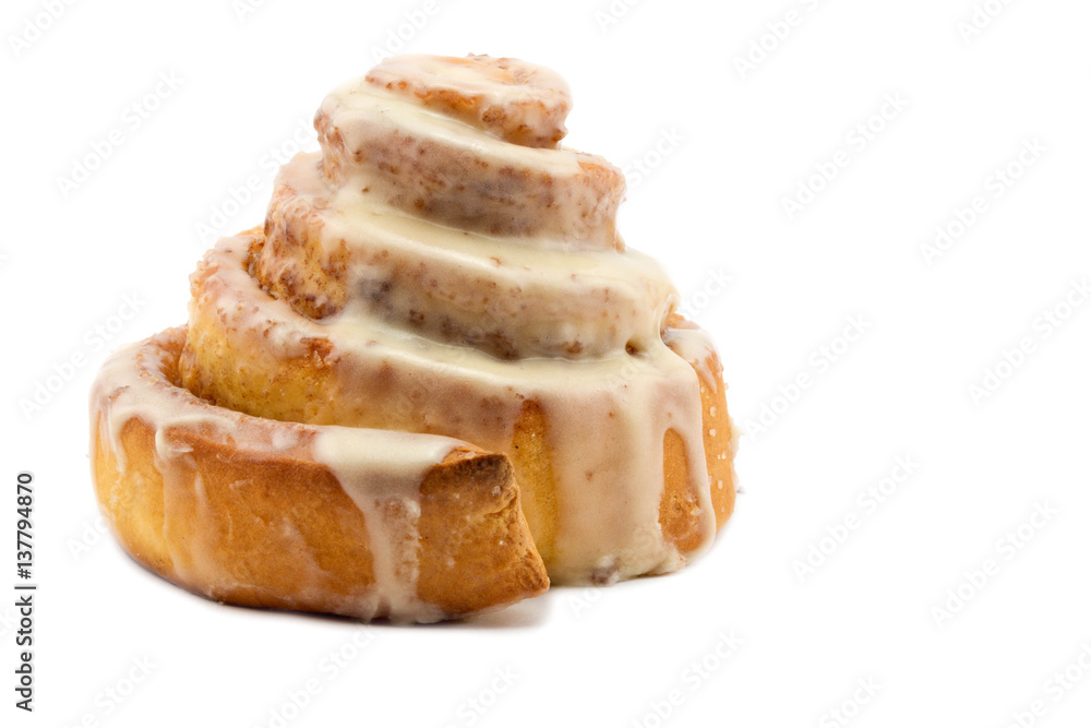 cinnamon bun on a white background isolated