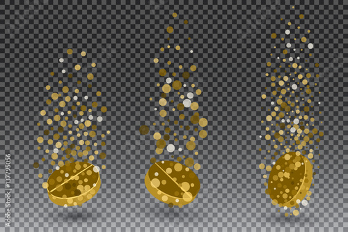 Soluble drug with fizzy trace isolated on checkered background, vector illustration. Vitamin in water effervescent , three dissolving tablets.