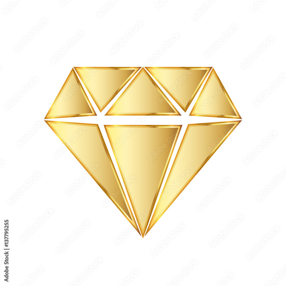 Golden diamod icon. Vector illustration Golden diamod icon. Vector illustration