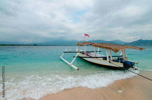Fototapeta Naklejka Na Ścianę i Meble -  Beautiful beach of Gili Trawangan, one of the three gili islands off Lombok.