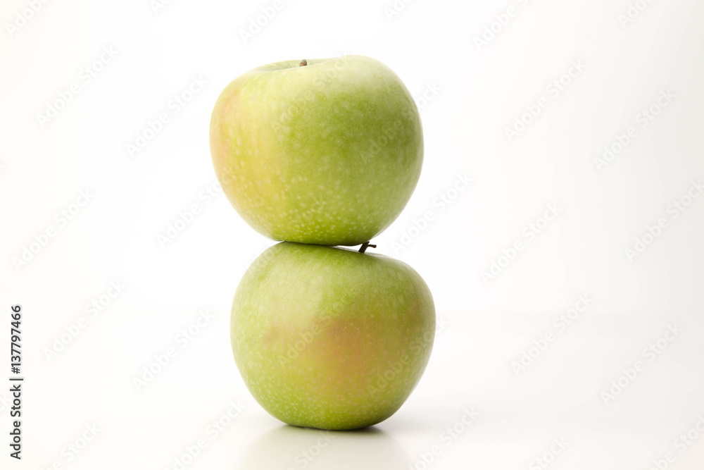 Apples isolated on white background with reflection Apples isolated on white background with reflection