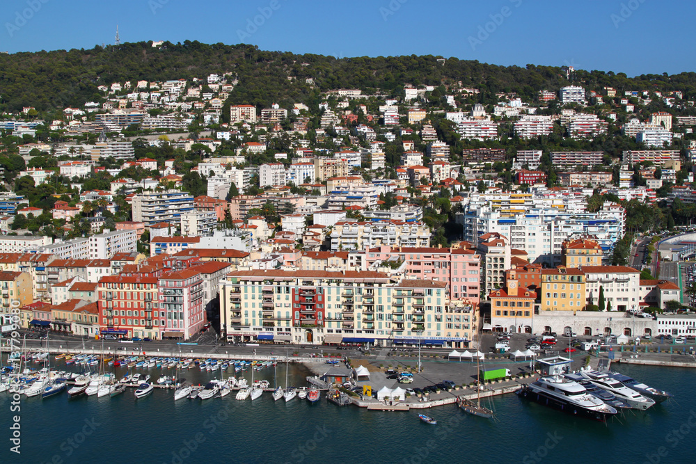 View of port of Nice, city in South France, French riviera