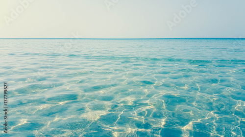 shallow water wave and clearly blue sky