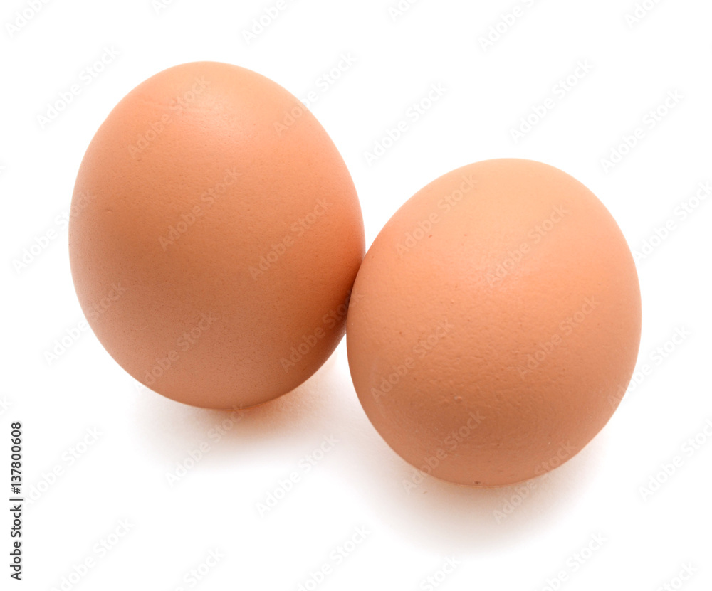 Organic brown eggs isolated on white background Organic brown eggs isolated on white background