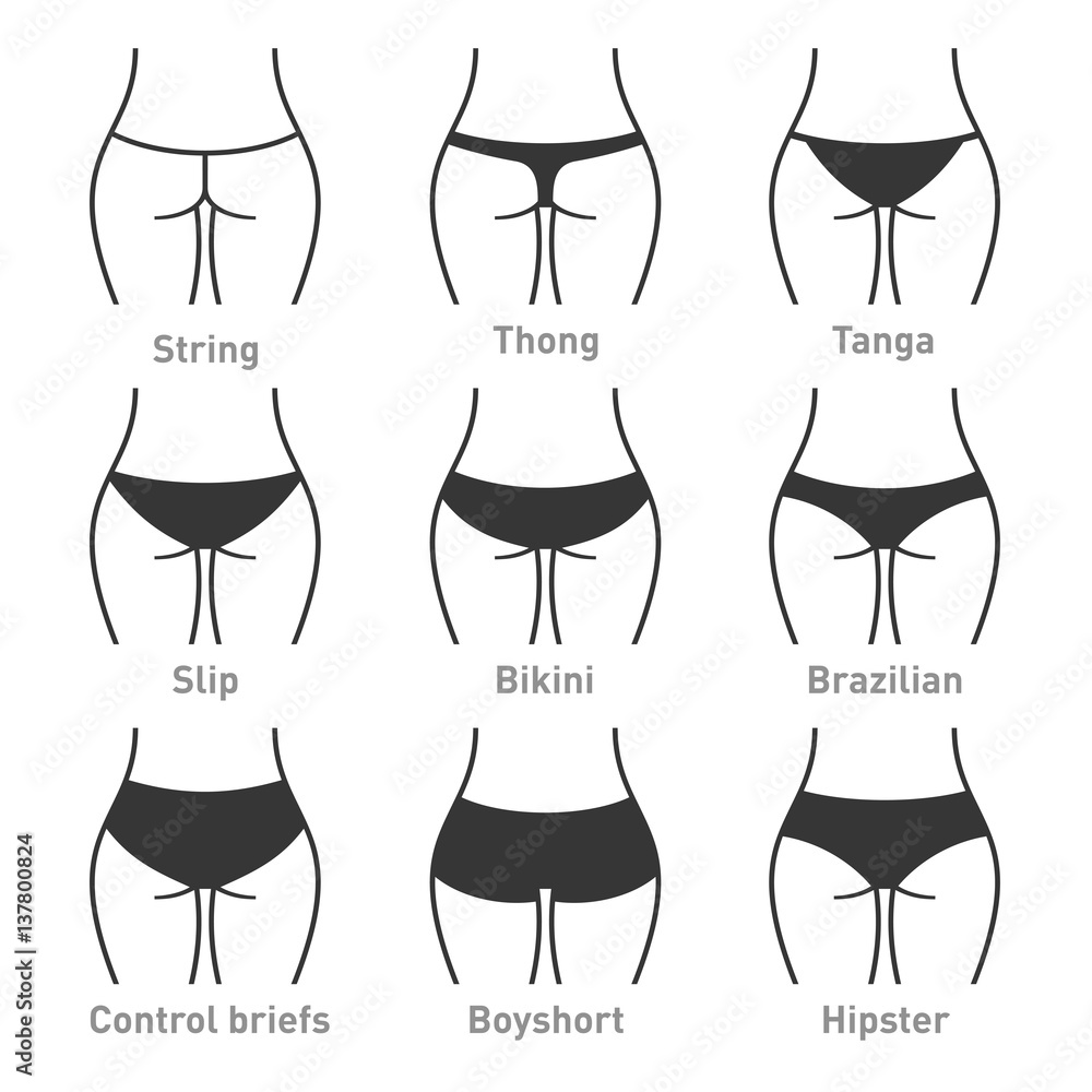 Woman underwear panties types. Vector Stock-Vektorgrafik | Adobe Stock