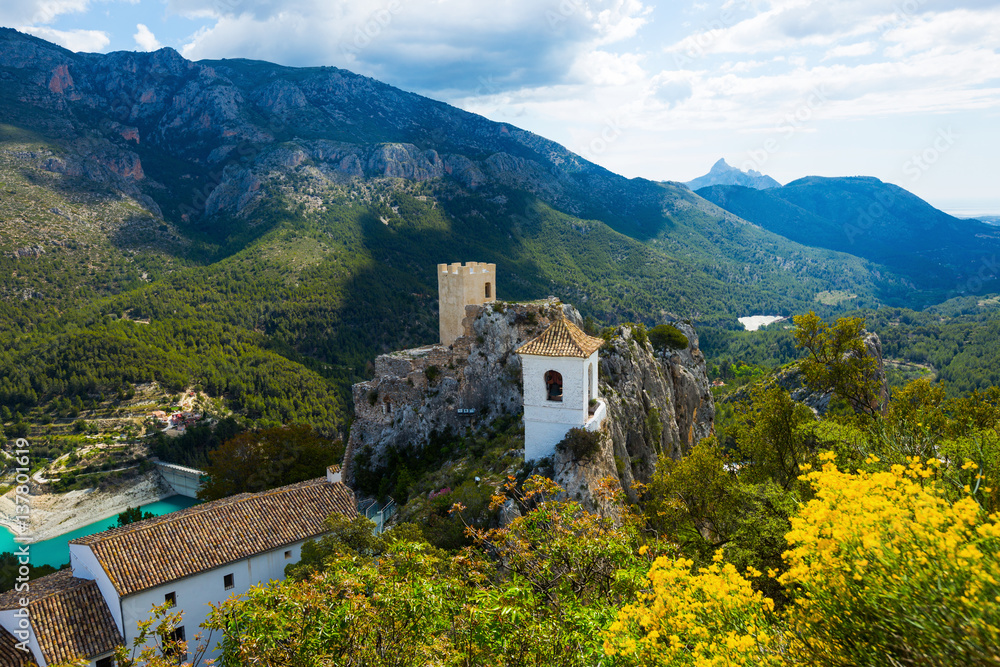 Fototapeta premium landscape with guadalest castle