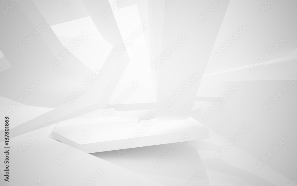 Abstract white interior highlights future. Architectural background. 3D illustration and rendering Abstract white interior highlights future. Architectural background. 3D illustration and rendering