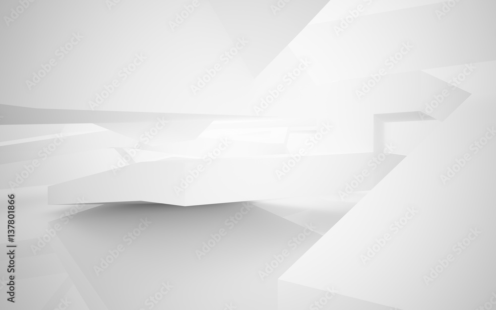 Abstract white interior highlights future. Architectural background. 3D illustration and rendering Abstract white interior highlights future. Architectural background. 3D illustration and rendering