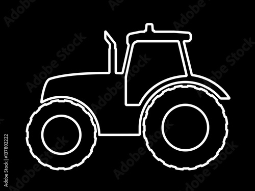 Tractor silhouette on a white background.