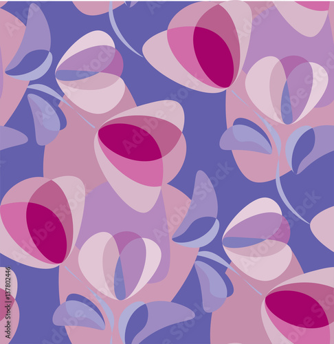 Vector illustration of repeating floral ornament.