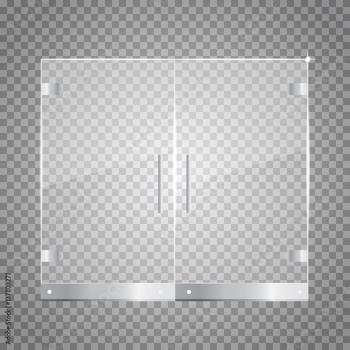 Transparent glass door