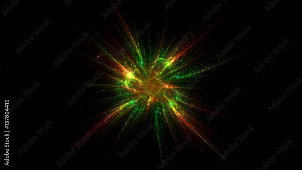 3D rendering abstract fractal light background