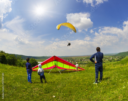 paragliding sport in the sky