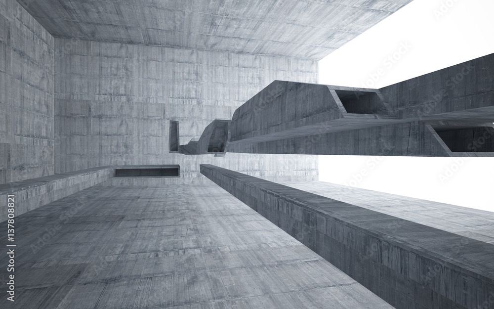 Empty dark abstract concrete room smooth interior. Architectural background. 3D illustration and Empty dark abstract concrete room smooth interior. Architectural background. 3D illustration and