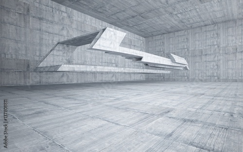 Fototapeta Naklejka Na Ścianę i Meble -  Empty dark abstract concrete room smooth interior. Architectural background.  3D illustration and 