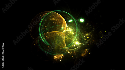 Wallpaper Mural 3D rendering abstract fractal light background Torontodigital.ca