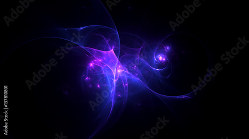 3D rendering abstract fractal light background