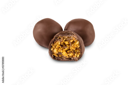 chocolate candy isolated on white background