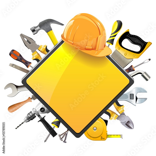Vector Rhombic Sign with Tools
