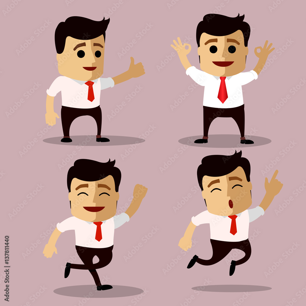 Vector set of manager or business man character. Vector set of manager or business man character.