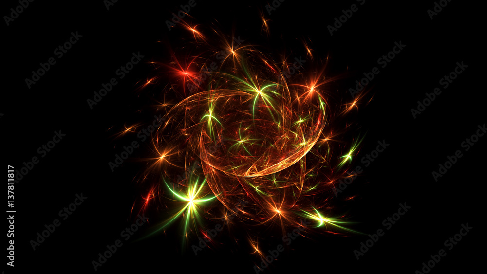 3D rendering abstract fractal light background 3D rendering abstract fractal light background