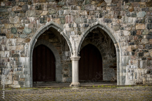 Nidarosdomen cathedral side entrance  Trondheim  Norway.