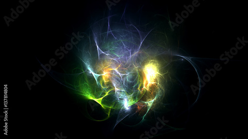 3D rendering abstract fractal light background