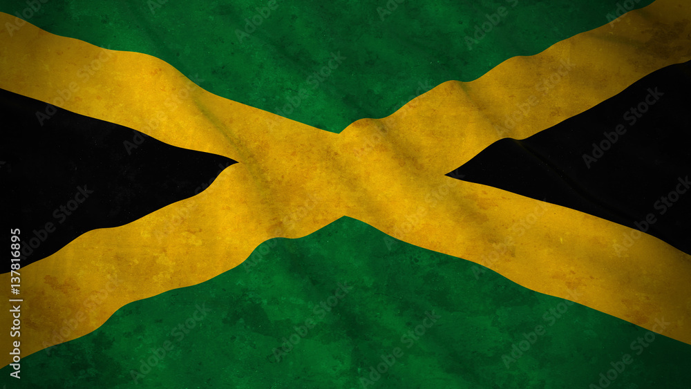 Grunge Flag of Jamaica - Dirty Jamaican Flag 3D Illustration