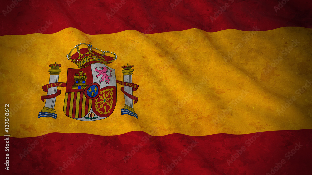 Grunge Flag of Spain - Dirty Spanish Flag 3D Illustration Grunge Flag of Spain - Dirty Spanish Flag 3D Illustration