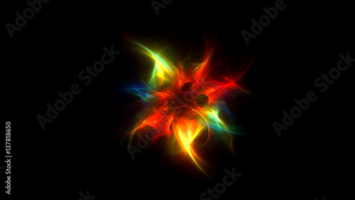 3D rendering abstract fractal light background