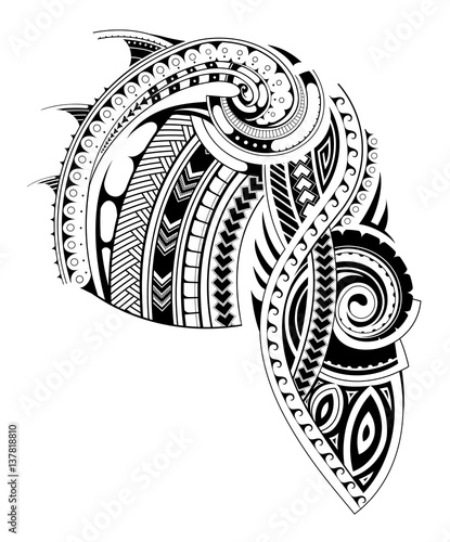 Maori style sleeve tattoo template