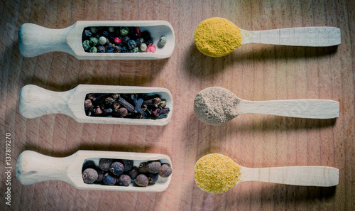 Still life with cooking spices photo