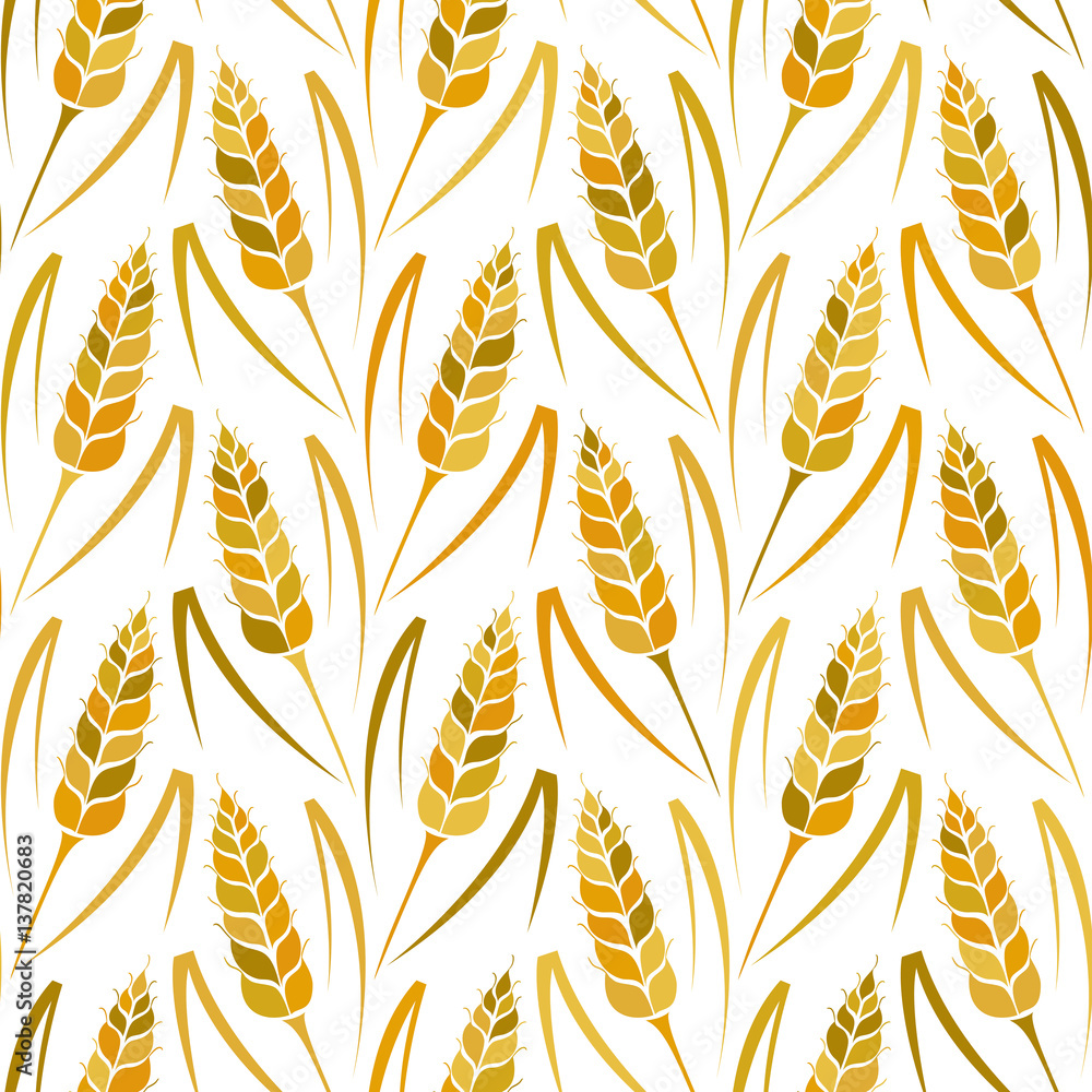 Vector pattern with grains and wheat Vector pattern with grains and wheat