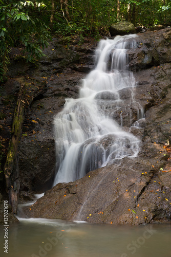 Fototapeta Naklejka Na Ścianę i Meble -  Beautiful of Kathu Waterfall at Phuket province Thailand.