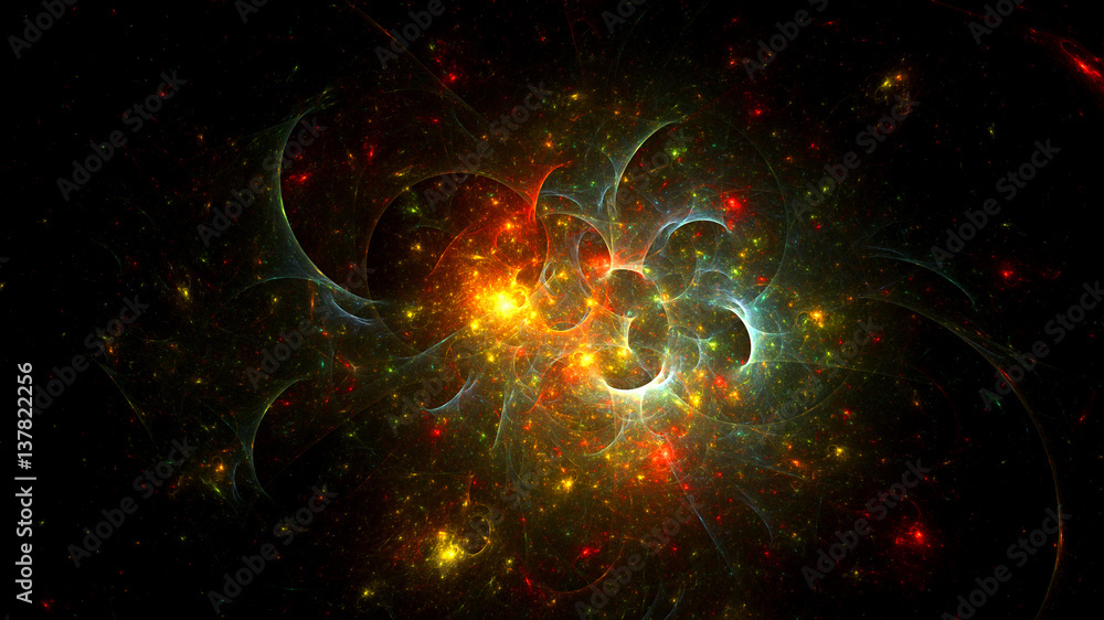 3D rendering abstract fractal light background 3D rendering abstract fractal light background