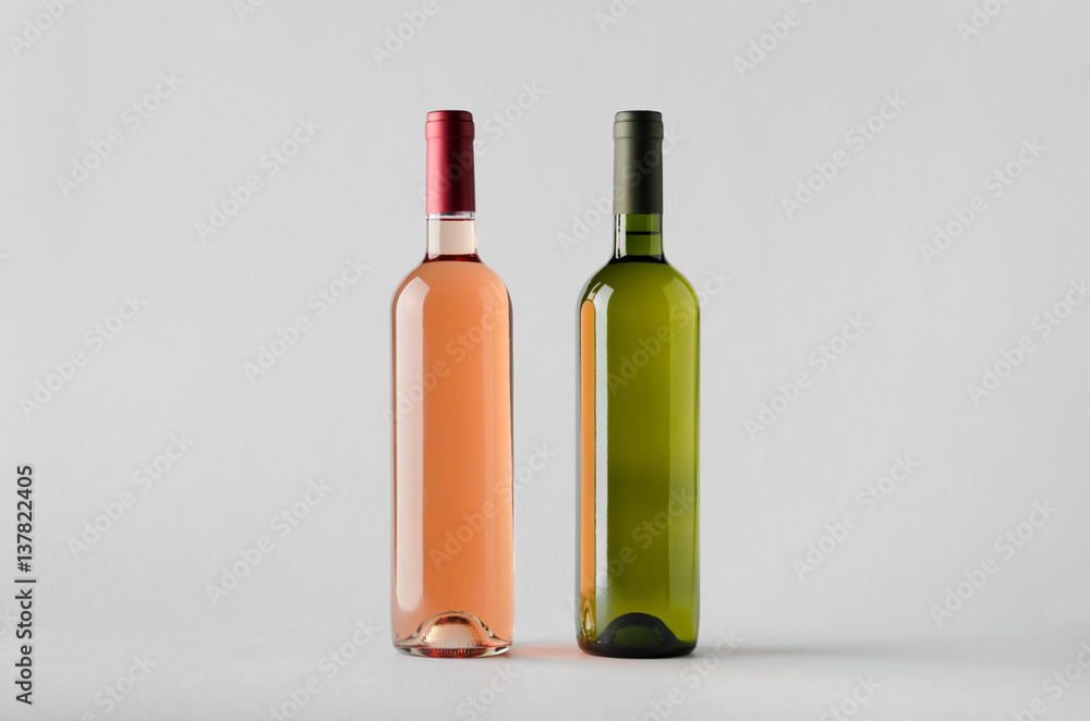 Wine Bottle Mock-Up - Two Bottles Wine Bottle Mock-Up - Two Bottles