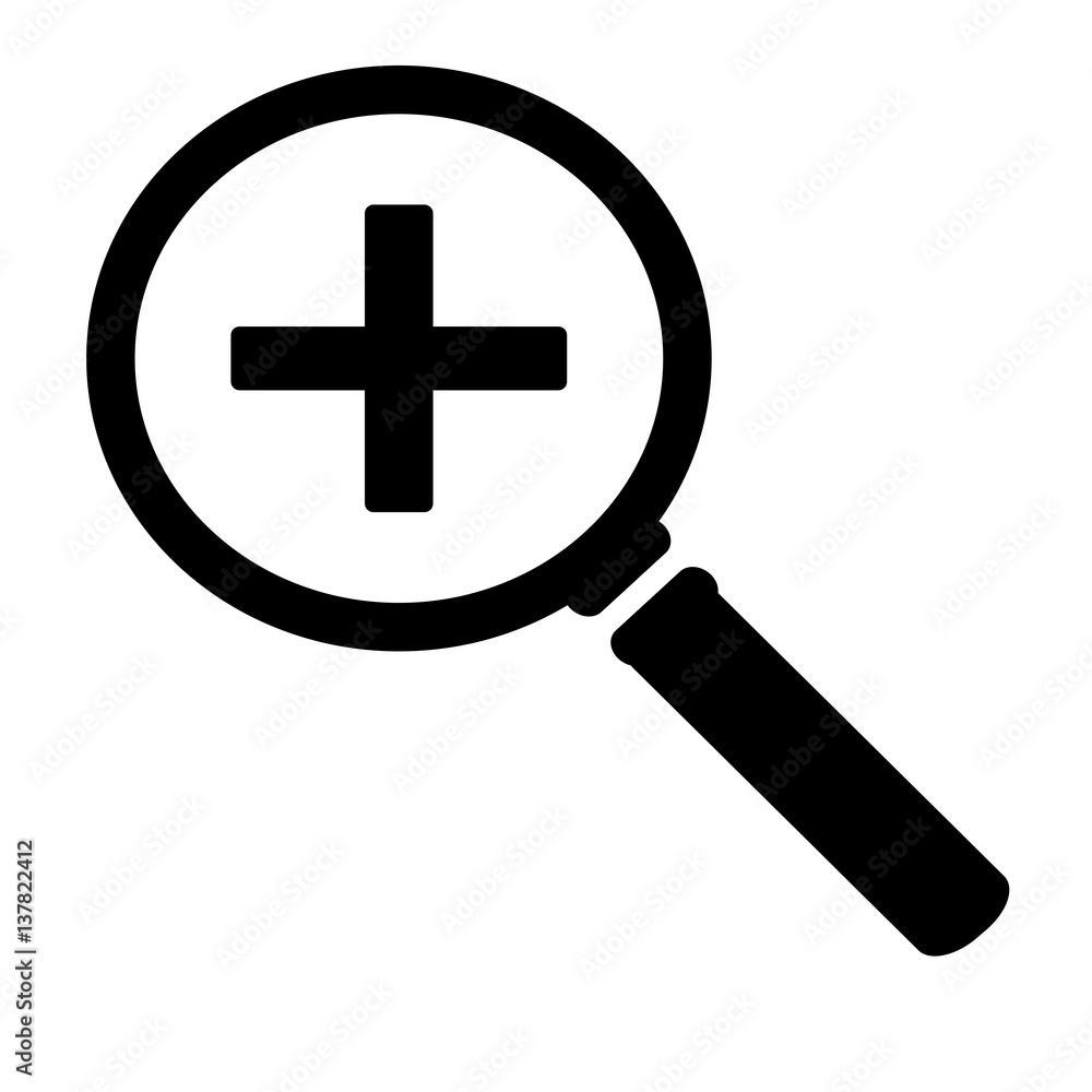 Zoom in icon. Isolated vector on white background. Zoom in icon. Isolated vector on white background.