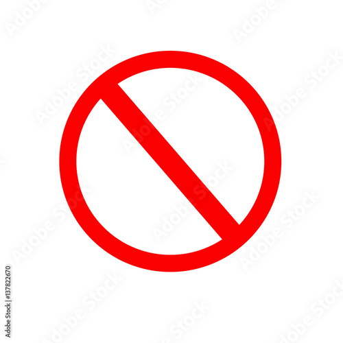 Forbidden sign icon. Isolated vector on white background.