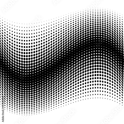 PrintVector halftone geometric background. Grunge abstract half tone dotted texture. Monochrome graphic for print, dtp or presentation. Vintage style design