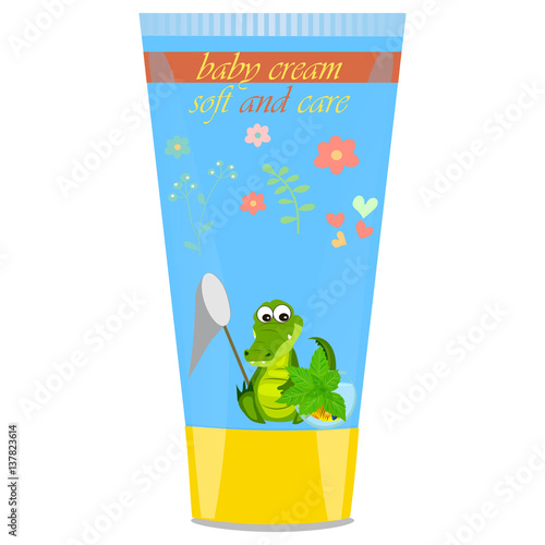 Baby cream tube with kids design