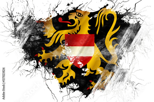 Tableau sur toile Grunge old flemish brabant, vlaams brabant flag