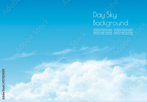 Blue sky with clouds. Vector background.