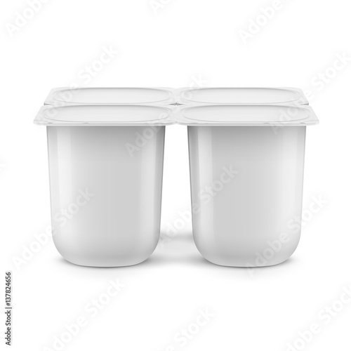 White yogurt pot template.
