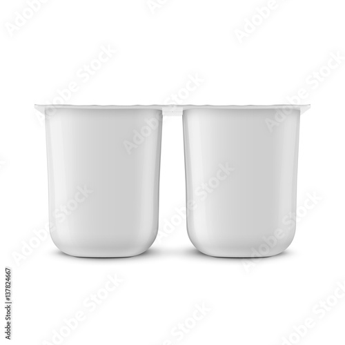 White yogurt pot template.